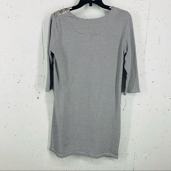 Mo:vint size Large Black & White Striped Shirt Dress - Picture 8 of 11